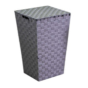 Square lined gray polyester basket cm33x33h53