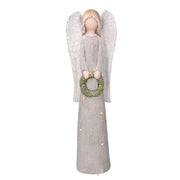 Silver led resin angel cm20x12,5h65