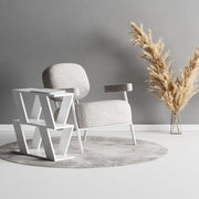 White 3-Tier Side Table Lazena, 57x60x22 cm