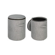 Set 2 Fabric pouf with container RADMILA Gray