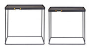 Set of 2 Zeina rectangular black steel coffee tables