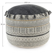 TILAK Alaskan ethnic style cotton pouf diameter 50x h35 cm