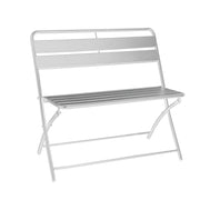 Rovigo iron garden bench folding white 94 x 51 x h 86 cm