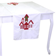 Rectangular white home fabric runnercm150x40h0.5