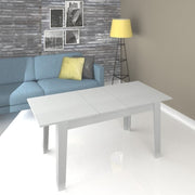 Extendable wooden table White 140-180x80 cm TOLMEN