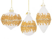 Luxury White Set of 12 Pendulum Decorations - 12x