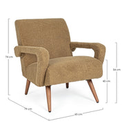 Berna Palm vintage brown - beige armchair