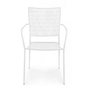 Jodie white outdoor chair with armrests