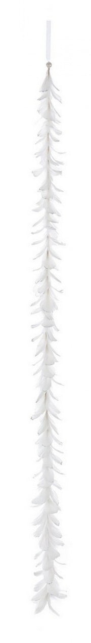 6x White Feather Garland H150
