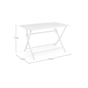 Outdoor table in White aluminum ELIN 110x70x h71 cm