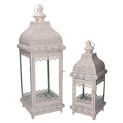 Metal lantern 1-2 cream and gold cm20,5x20,5h60