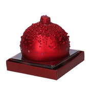 Sphere paraffin candle with red bubblescm ø9h9