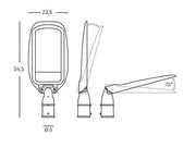 Aluminum Die-Cast Pole Head with Direct LED Light - 100W, 10700 Lumens, 4000°K Graphite