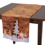 Fabric runner with beige LED decorations cm40x150