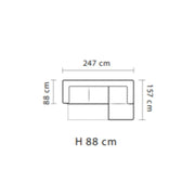 Alyssa corner sofa peninsula reversible orange 247x157