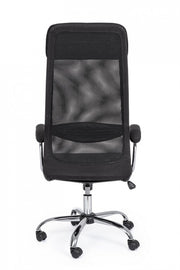 Office armchair with steel armrests in black Clarissa fabric