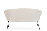 Aiko Velvet steel white velvet sofa 142 x 80 x 75 cm