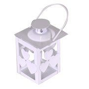 Christmas white metal lantern pack 3 pieces square cm7,5x7,5h11