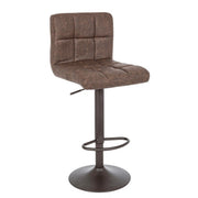 Greyson brown faux leather vintage bar stool 42 x 51 x 92 cm