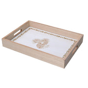 Rectangular white wooden tray cm35x25h4,5