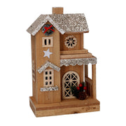 Wooden house with natural led cm19x12h30,7