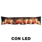Brown led candle fabric draft excluder cm20x90