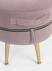 Set of two pink poufs with opening