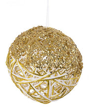 12x Glittery White Spherical Decoration