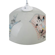 Lamp for bedroom Mufi MDL4164 white glass with drawings