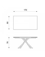 Extendable table 170-270 x 90 cm - Xavier