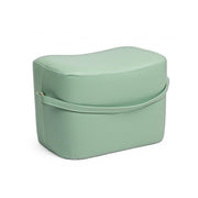 Rectangular pouf in imitation leather with GIONA handle Light Green 51x34x h35 vm