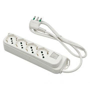 Fanton power strip with switch and 6 outputs, 2P+E 16A plug, white colour.