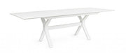 Kenyon white extendable garden table 180-240 x 100 cm