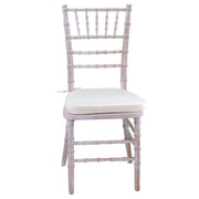 Bleached chiavari wooden chair with ivory cushion 40x40h43 - 92 cm