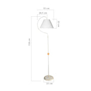Geo ASZ1043 floor lamp with white fabric lampshade