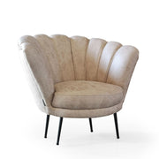 Orel shell armchair in beige nubuck
