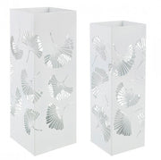 Set of 2 Ginko white metal umbrella holders