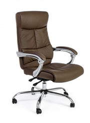 Lisbon reclining brown leatherette office armchair with armrests