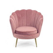 Retro armchair in peacock pink velvet cm 80 x 76 x 84 h