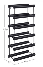 Bottle holder MORIZ black in steel with 6 bottles 49.5h cm