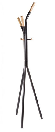 Alain modern coat hanger in black steel 178h cm