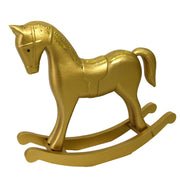 Gold wood rocking horse cm26,5x6,5h23