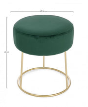 Clarissa pouf green gold cm 35 x 40 h