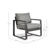Garden armchair in Anthracite aluminum MERRIGAN YK13 74x78x h84 cm