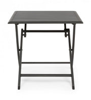 Folding outdoor table in anthracite aluminum ELIN 70x70x h71 cm