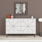 White Dune 4-Door Sideboard - L 123 x W 35 x H 77.4 cm