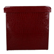 Squared red faux leather puff cm30x30h30