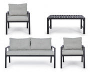 Anthracite garden lounge with removable cushions