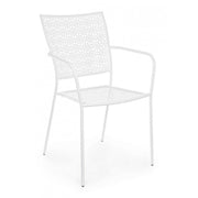 Jodie white outdoor chair with armrests