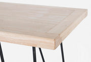 Steel console with wooden top DISTRICT 140x39x h79 cm
